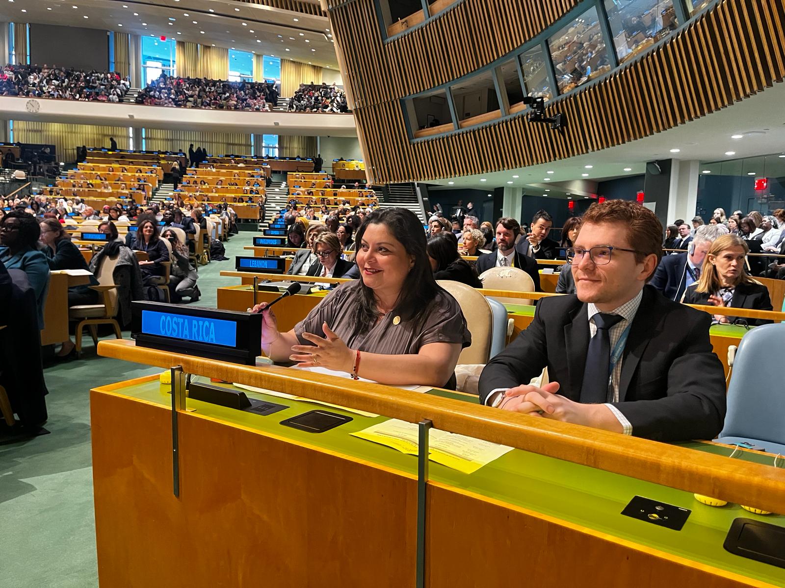 exagésima octava sesión de la Comisión sobre la Condición Jurídica y Social de la Mujer de las Naciones Unidas, donde participa la Ministra de la Condición de la Mujer, Cindy Quesada Hernández.