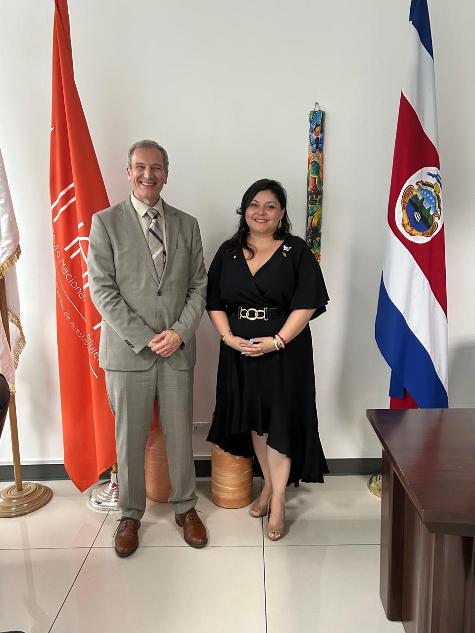 Ministra de la Condición de la Mujer, Cindy Quesada Hernández y el Director de la Oficina de la Organización Internacional del Trabajo (OIT) para América Central, Haití, Panamá y República Dominicana, Eliel Hasson Nisis