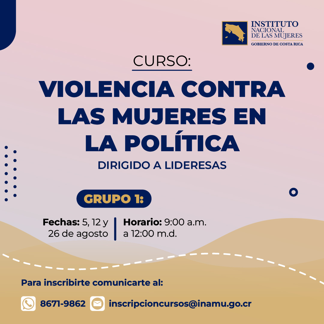 invitación al curso de violencia contra las mujeres en la política