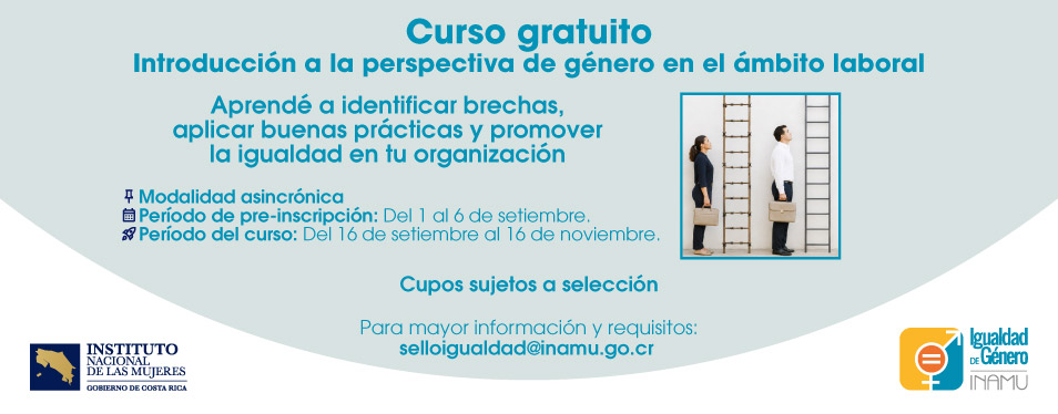 Banner informativo: Inscripción curso género en el ámbito laboral