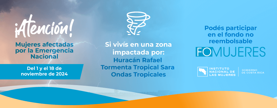 Banner informativo: FOMUJERES, todo el año alcanzando metas. Puede acceder a toda la información por medio de este banner. 