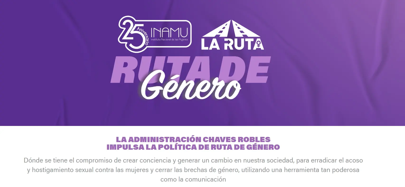 Imagen pequeña de nuestro sitio web: Ruta de género, al cual puede acceder aquí.